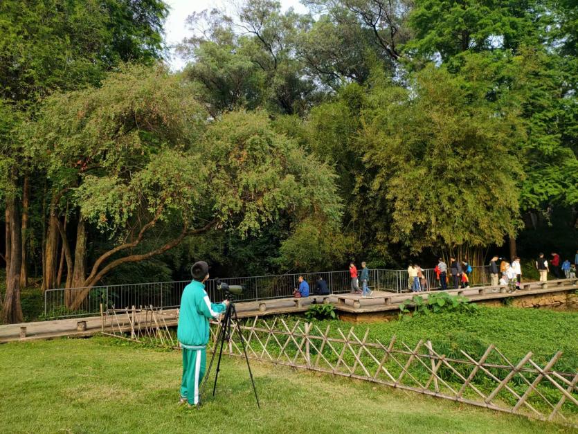 在廣東省廣州市天河公園，學(xué)生在生態(tài)旅游期間開展研學(xué)。人民網(wǎng) 王雅蝶攝